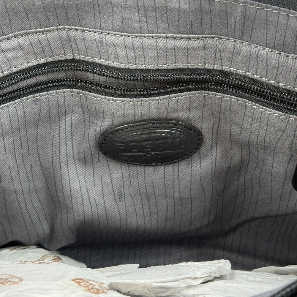 Fossil Grant Commuter Messenger Bag MBG1243001 Black Leather Shoulder Crossbody